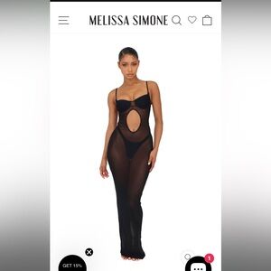 Melissa Simone Amira maxi dress black Size M brand new with tags